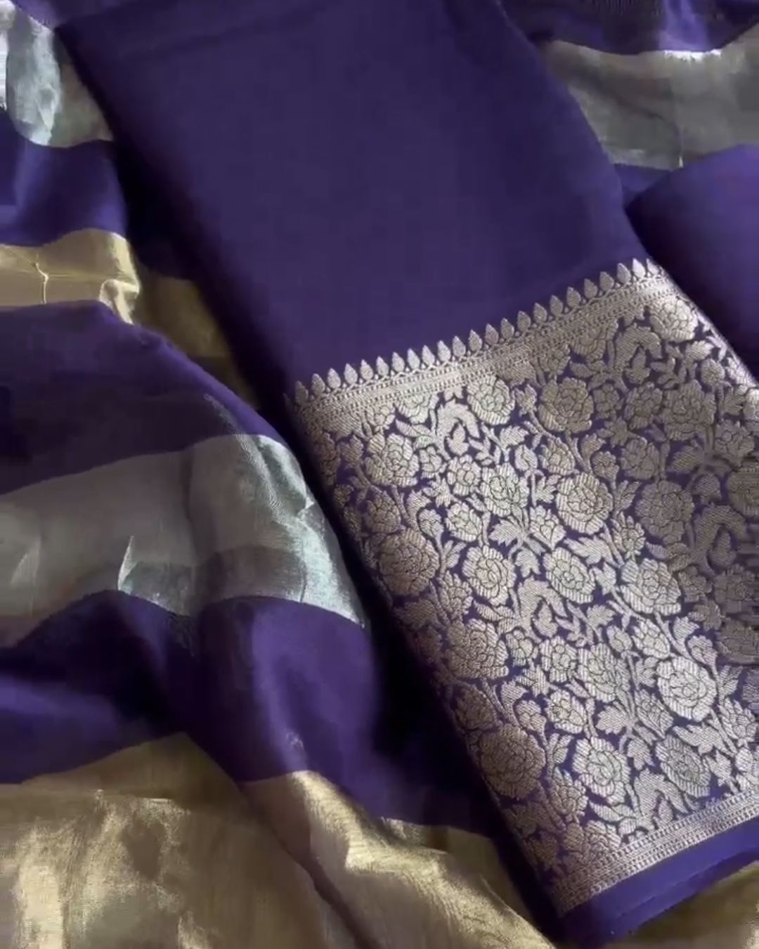 Purple Silk Jari Suit Set