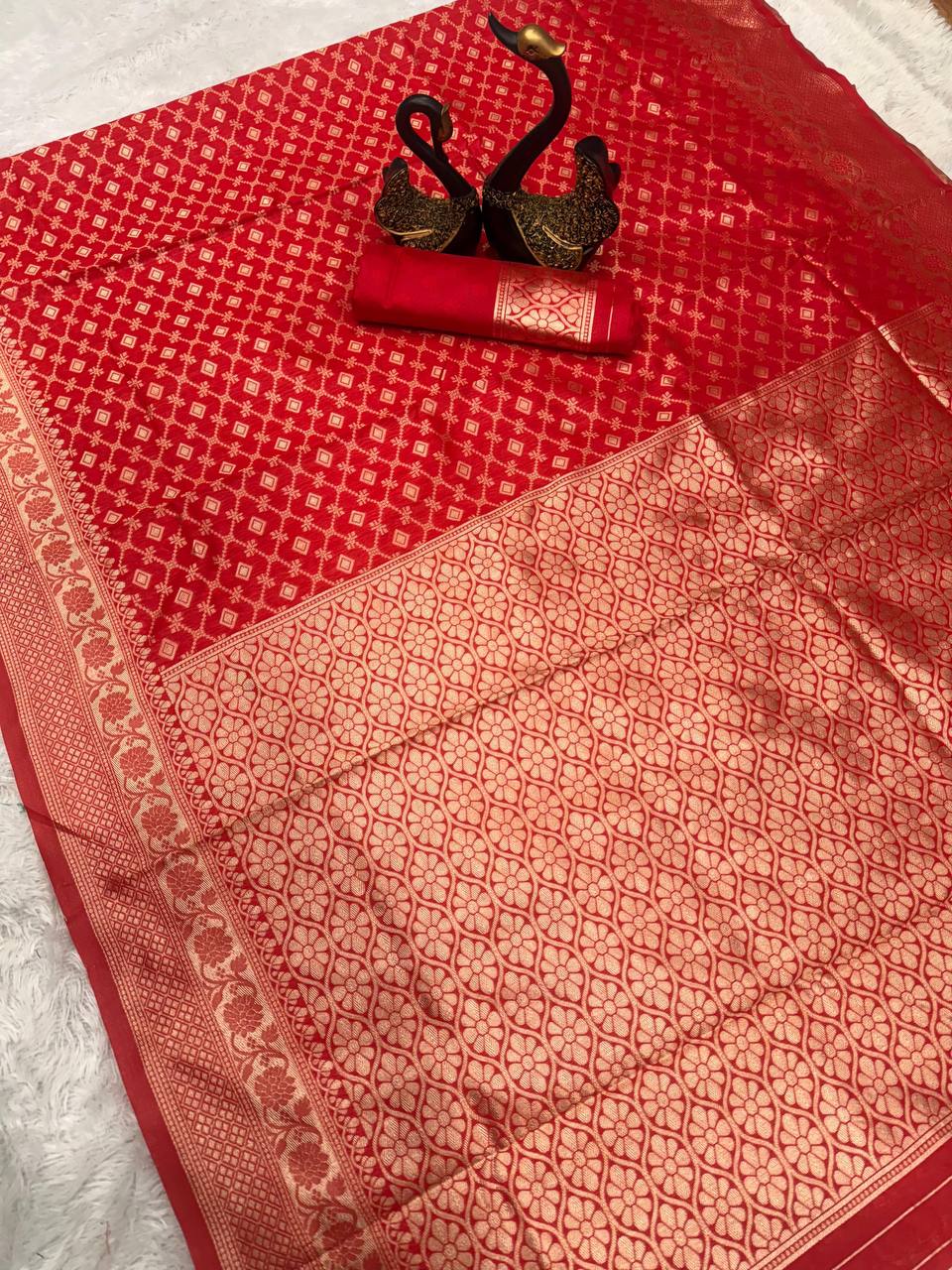 Pureform Saree Designed in Organic Banarasi Lichi Silk for Wedding Wear