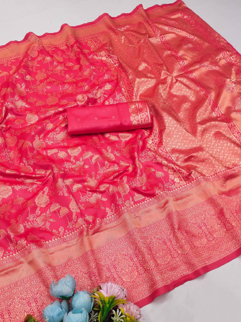 Organic Banarasi Wedding Saree – Lightweight &amp; Breathable