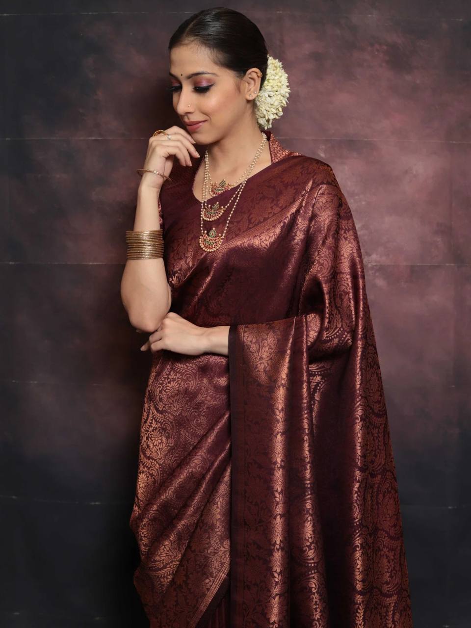 Organic Banarasi Wedding Saree – Lightweight &amp; Breathable