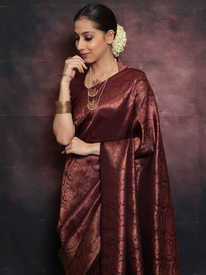 Organic Banarasi Wedding Saree – Lightweight &amp; Breathable