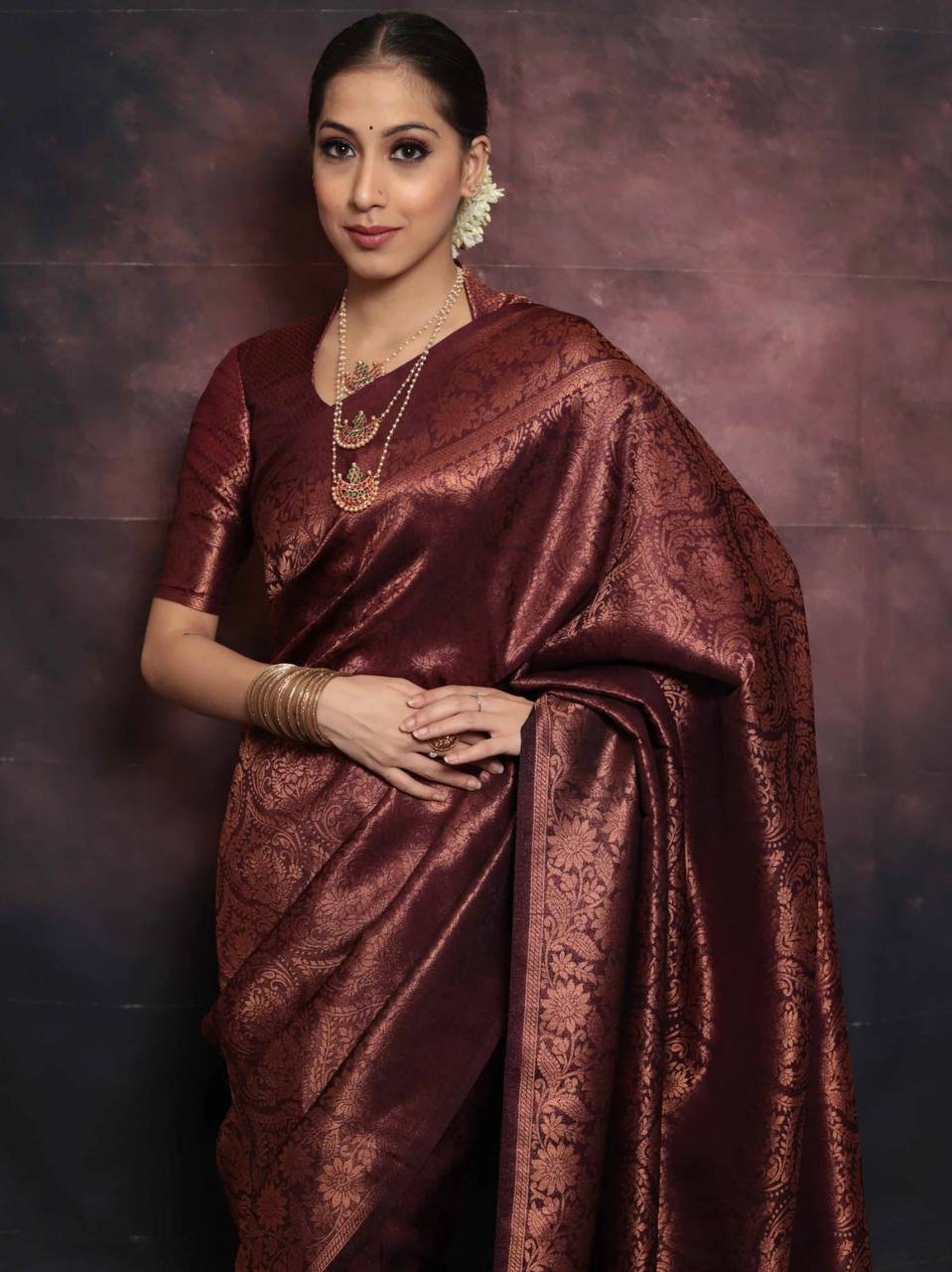 Organic Banarasi Wedding Saree – Lightweight &amp; Breathable