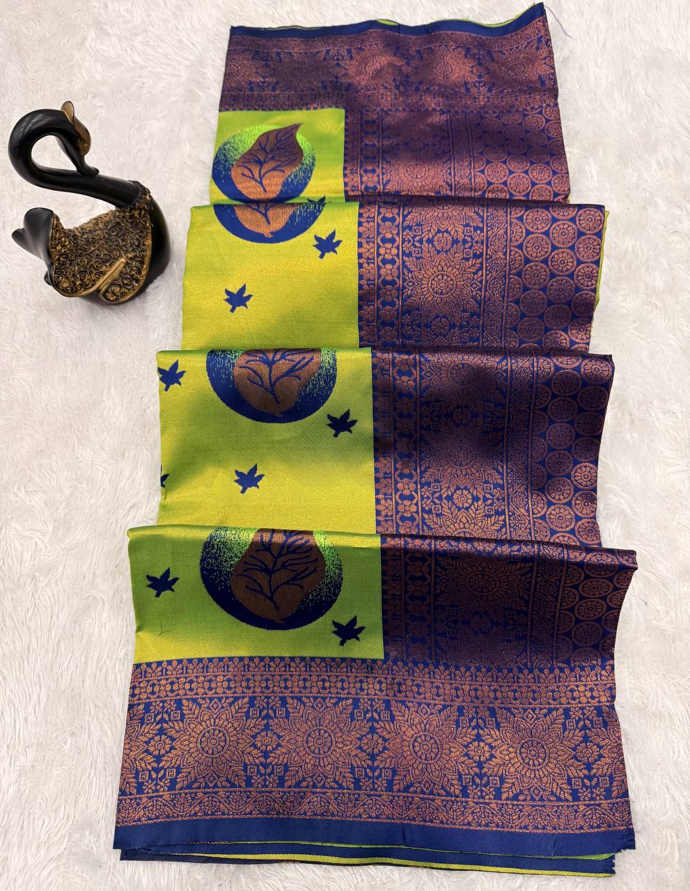 Pure Banarasi Silk Saree with Floral &amp; Meena Zari Work