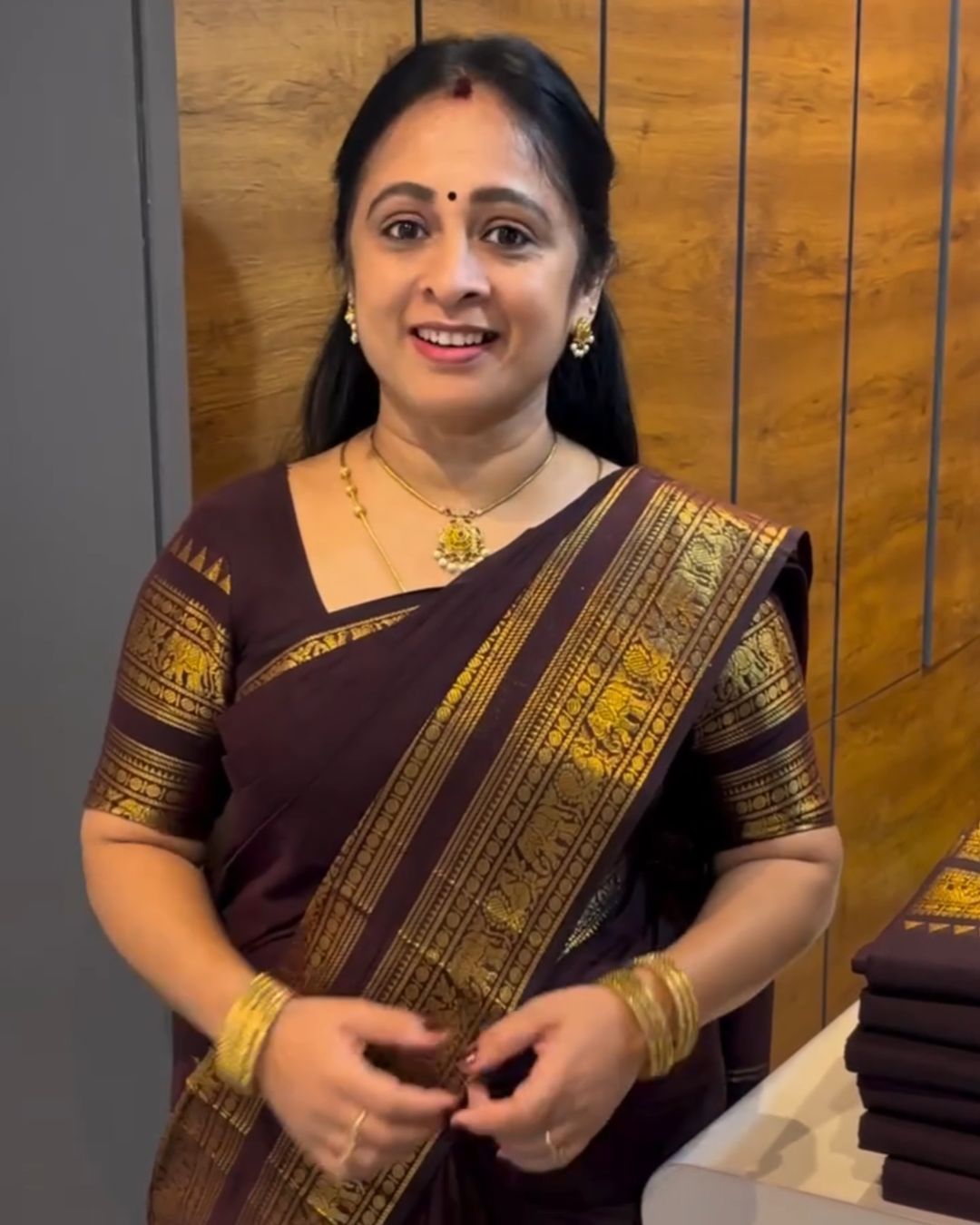 Dark Chocolate Silk Saree
