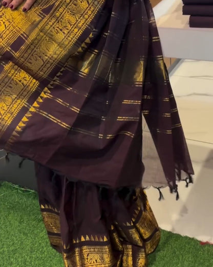 Dark Chocolate Silk Saree