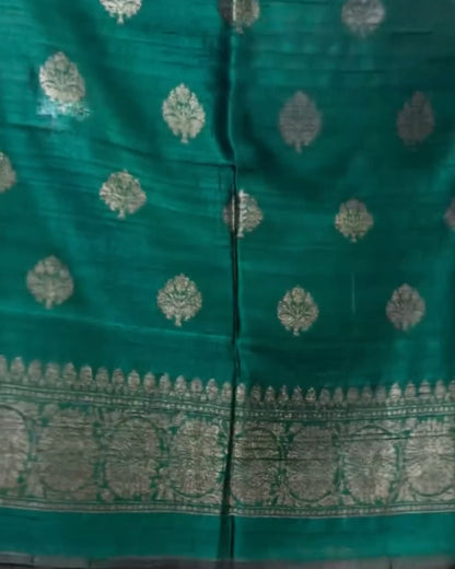 Green Cotton Jari Suit