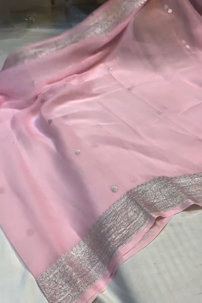 Blush Zari Silk Saree