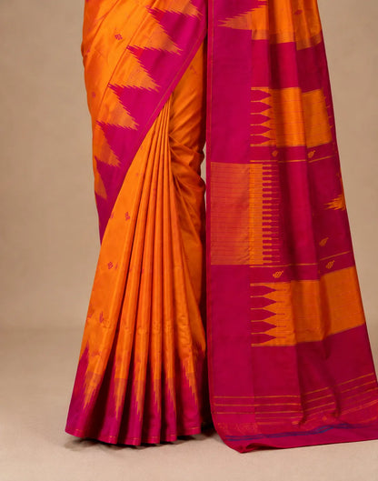 Korvai Temple Border Silk Saree