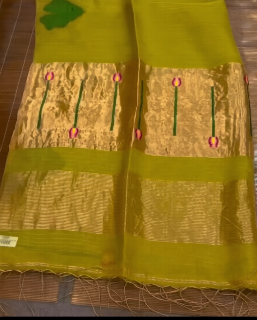 Parrot Green Saree