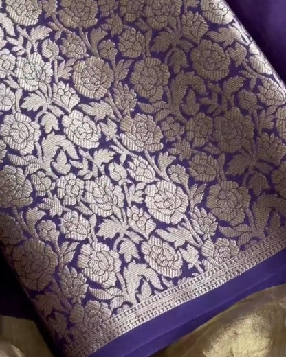 Purple Silk Jari Suit Set