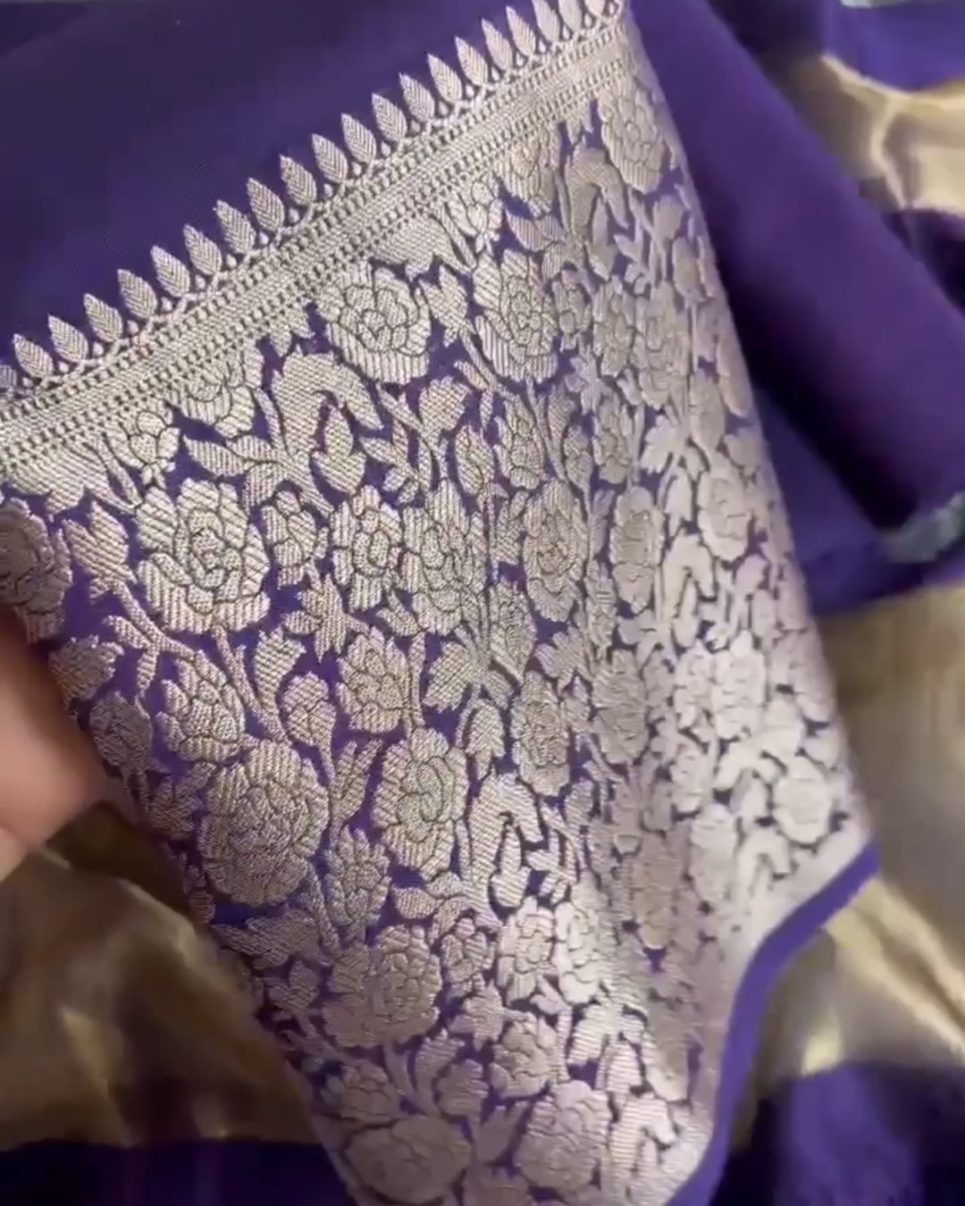 Purple Silk Jari Suit Set