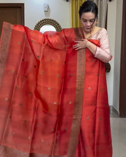 Rust Cotton Jari Suit