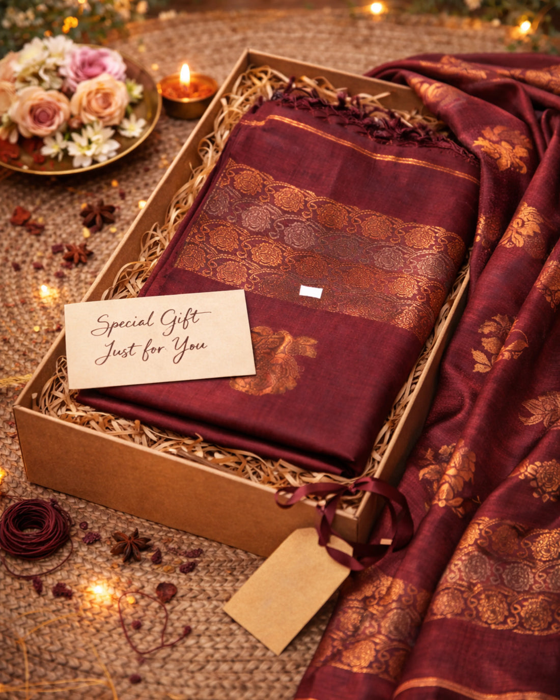 Shimmer Jamdani Saree