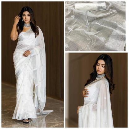 Lilan Soft Cotton Slab Weaving Saree with Rich Blouse