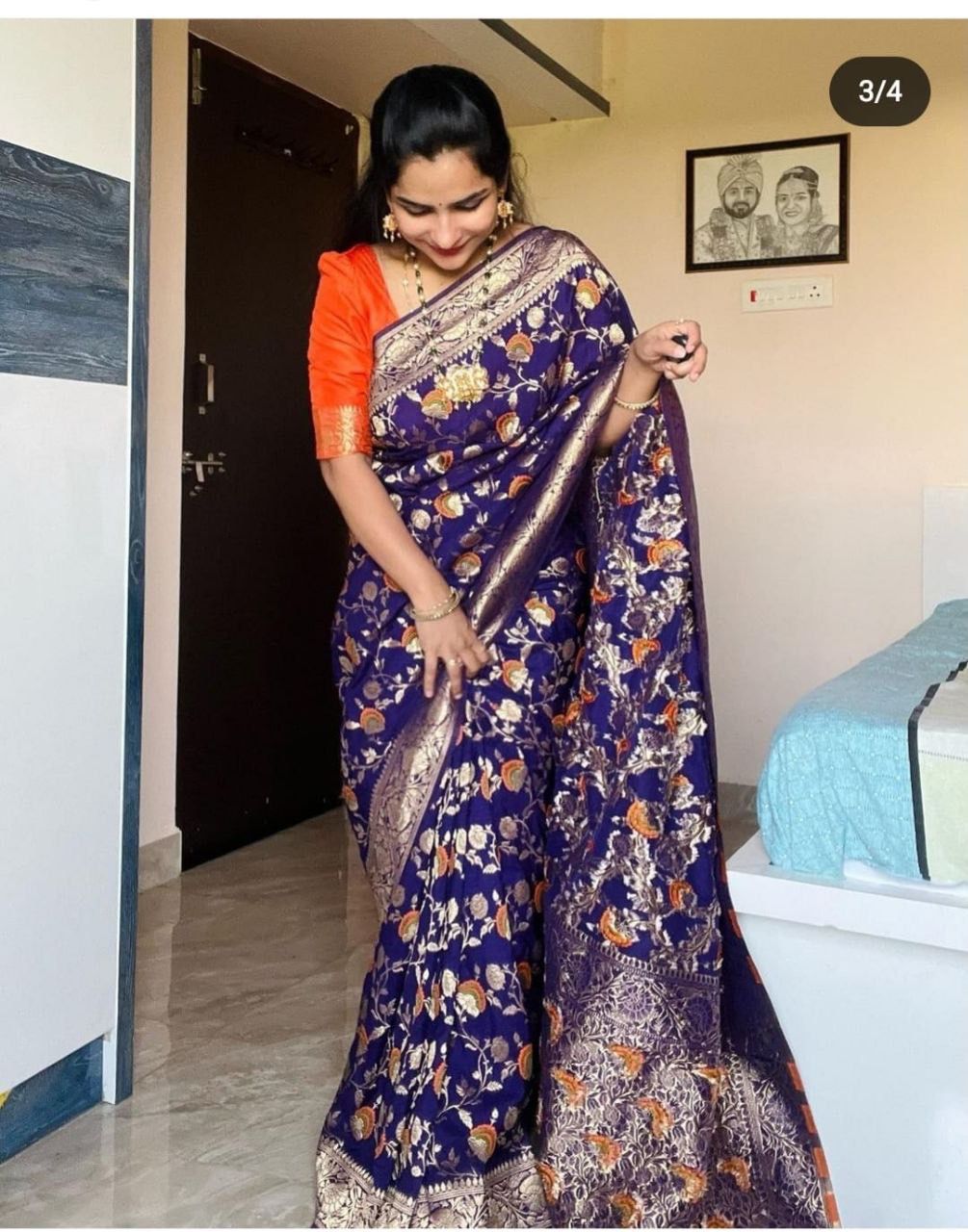 Pure Soft Khadi Georgette Silk Saree with Zari &amp; Meenakari Work – LC-59