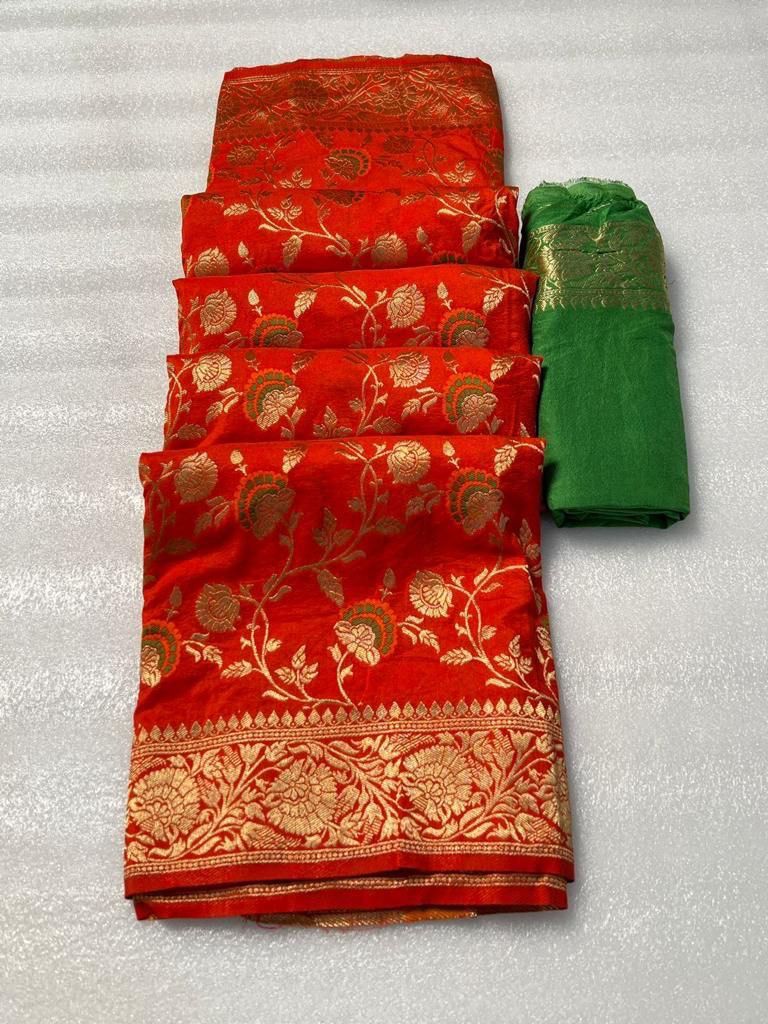 Pure Soft Khadi Georgette Silk Saree with Zari &amp; Meenakari Work – LC-59