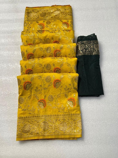Pure Soft Khadi Georgette Silk Saree with Zari &amp; Meenakari Work – LC-59