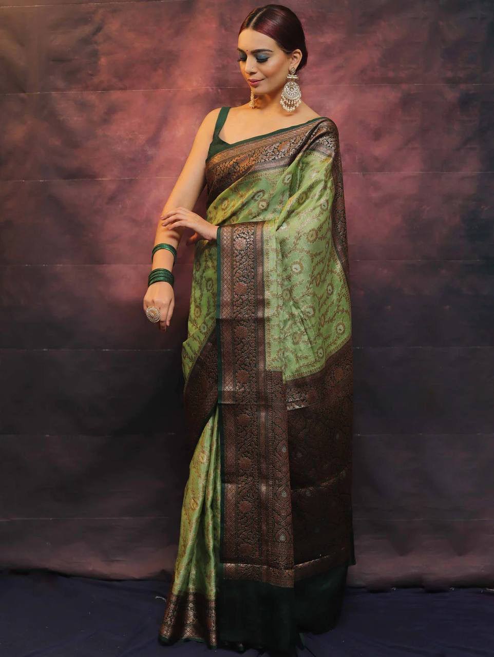 Organic Banarasi Wedding Saree – Lightweight &amp; Breathable