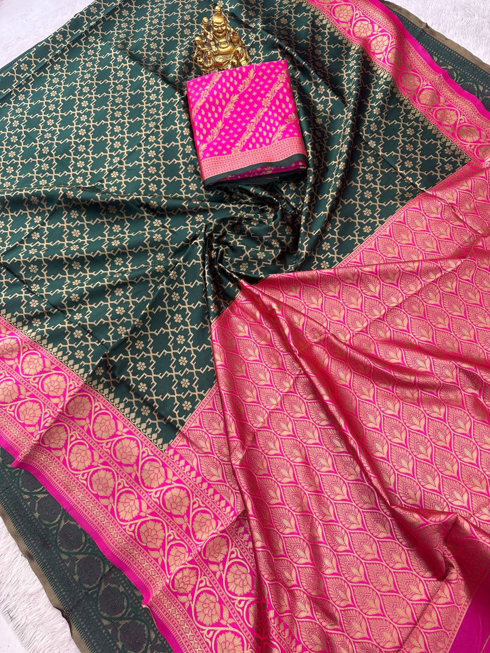 Organic Banarasi Lichi Silk Wedding Saree – Rich &amp; Comfortable