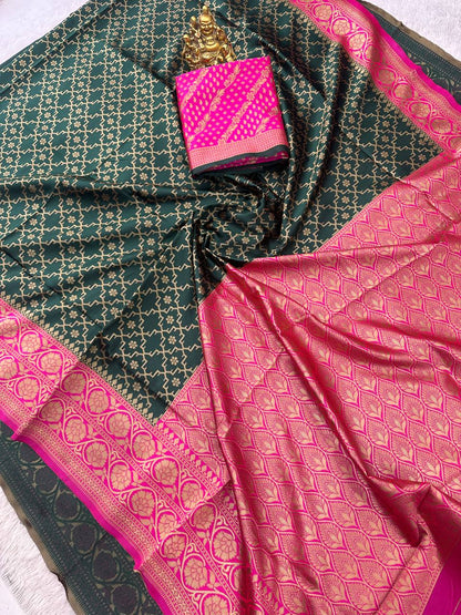 Organic Banarasi Lichi Silk Wedding Saree – Rich &amp; Comfortable