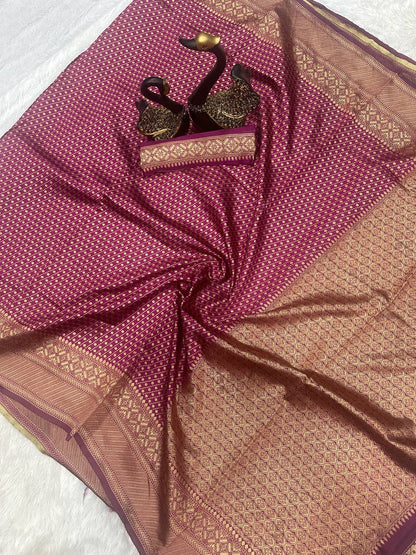 Premium Comfort Organic Banarasi Lichi Silk Wedding Saree